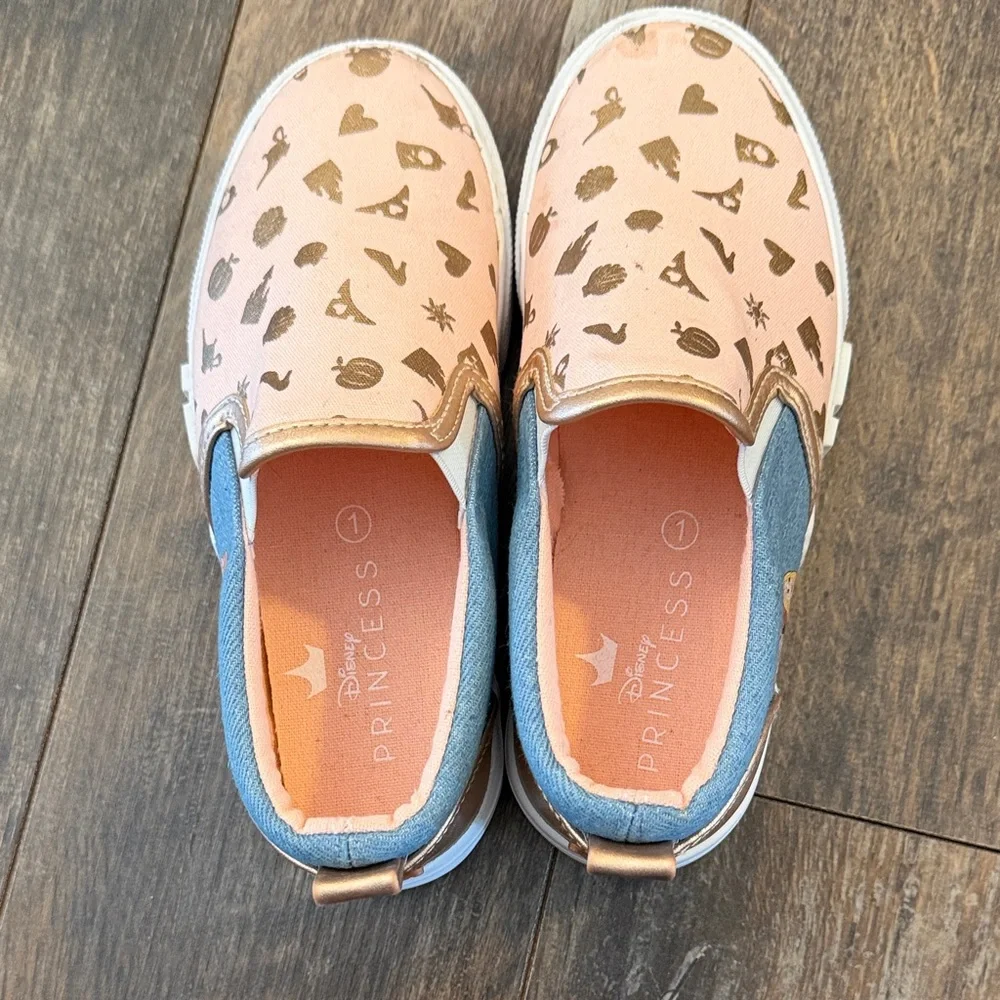 Charming Disney Pink and Gold Kids Slip-On Slippers